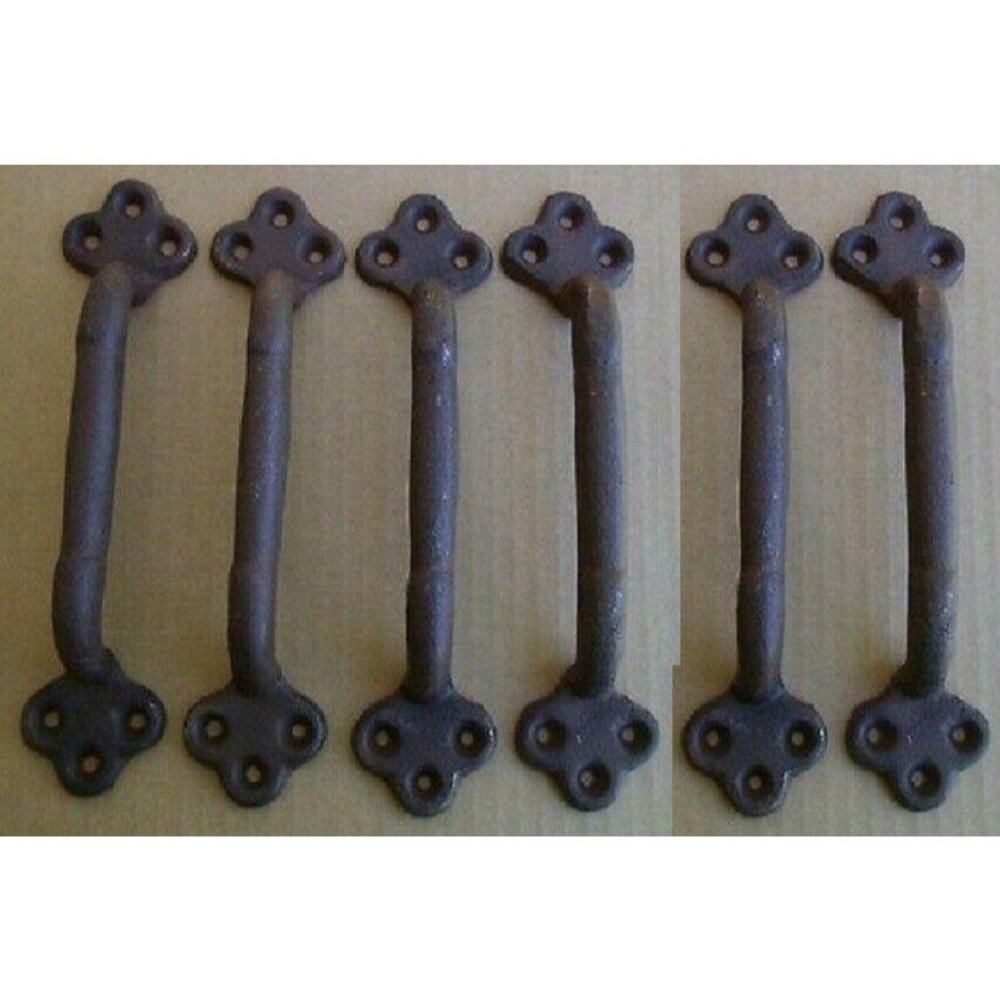 Six (6) Large 9" long Cast Iron Gate Pull Handle Six (6) 0170-05122